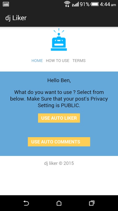dj Liker 1.0 APK for Android Screenshot 1