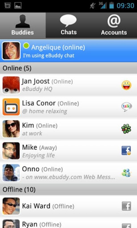 eBuddy Messenger 3.6.1 APK for Android Screenshot 3