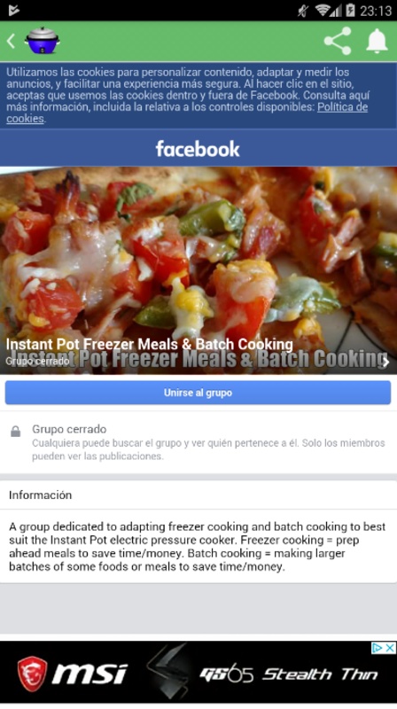 Facebook Groups Instant Cooking 1.0 APK for Android Screenshot 4