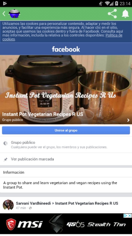 Facebook Groups Instant Cooking 1.0 APK for Android Screenshot 5