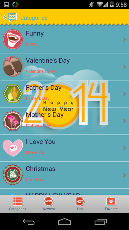 Handcent SMS Skin(New Year 2014) 7.0 APK feature