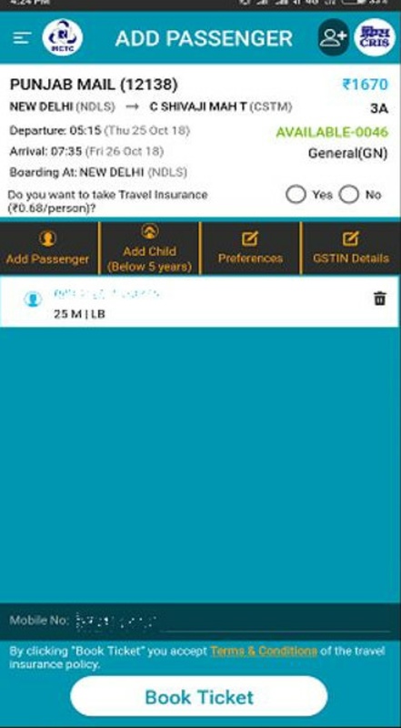 IRCTC Rail Connect 4.2.3 APK for Android Screenshot 3