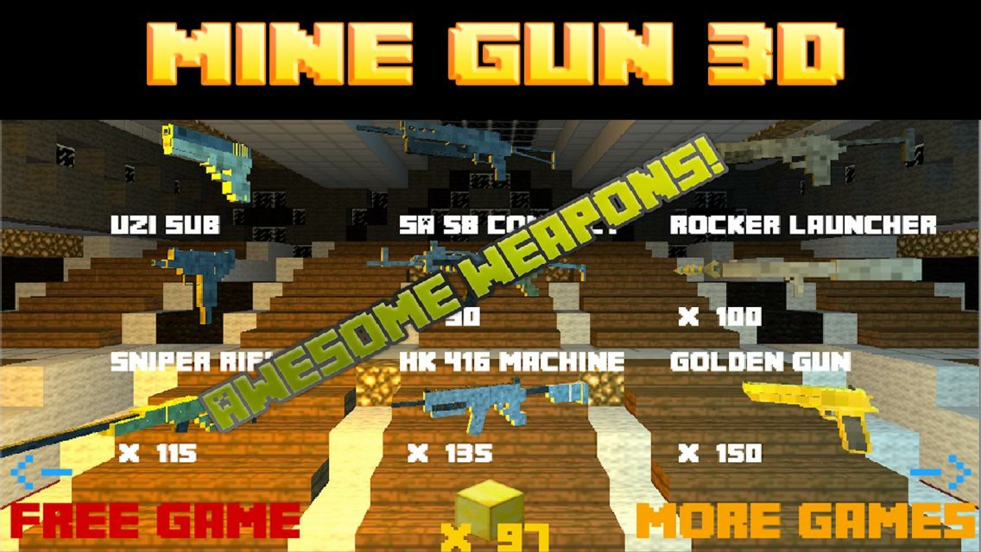 Mine Gun 3d – Cube FPS C18b APK for Android Screenshot 2