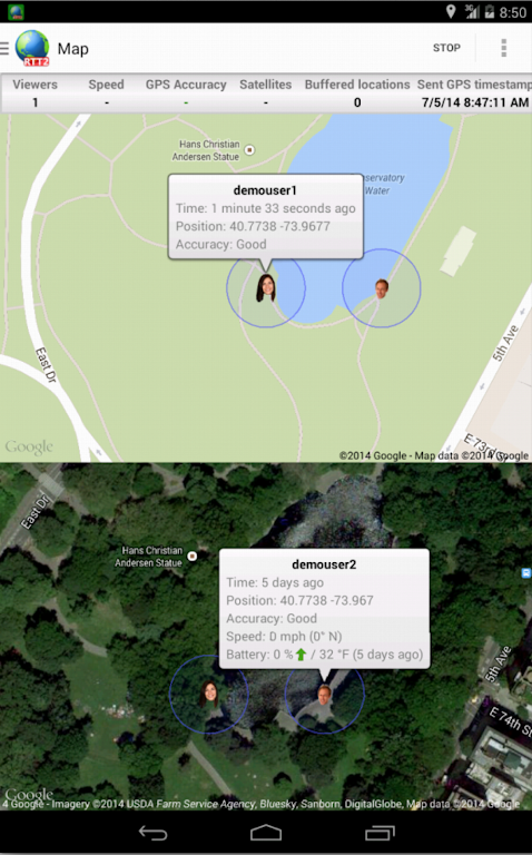Real-Time GPS Tracker 2 – RTT2 1.0.5 APK feature