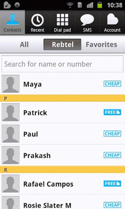Rebtel: Llamadas y SMS Gratis 6.12.1 APK for Android Screenshot 1