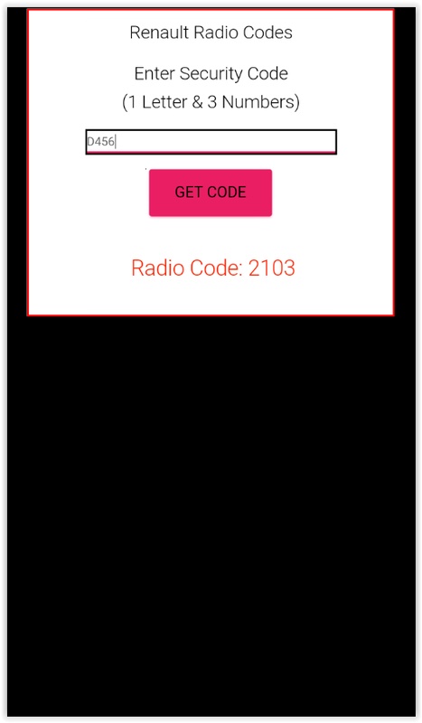 Renault Radio Code Generator 18041707 APK for Android Screenshot 1