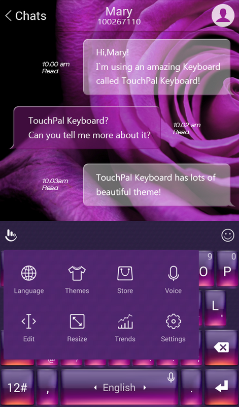 Seductive Purple TouchPal Theme 1 APK for Android Screenshot 1