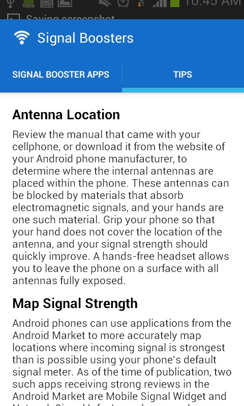 Signal Boosters 3.9 APK feature