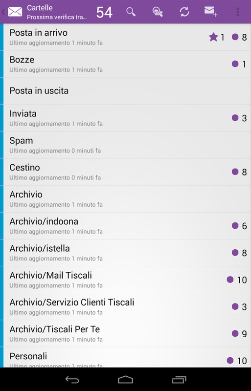 Tiscali Mail 4.9.2.0 APK for Android Screenshot 1