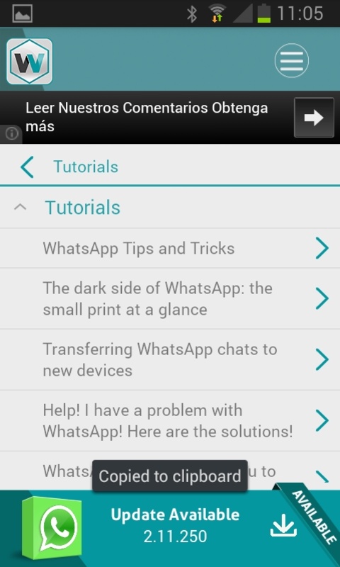 Update WhatsApp 1.4 APK for Android Screenshot 2