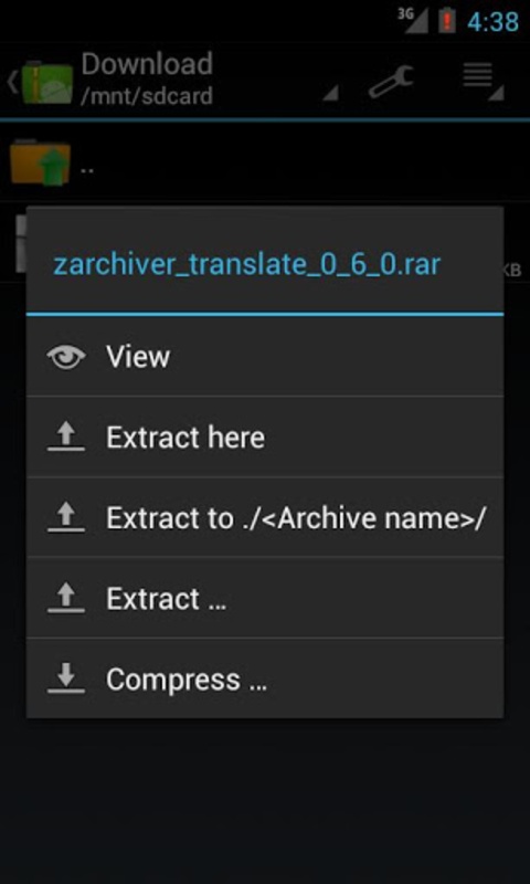 ZArchiver 1.0.7 APK for Android Screenshot 4