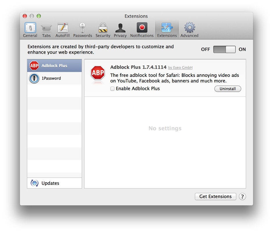 Adblock Plus for Safari 1.12.4 for Mac Screenshot 1