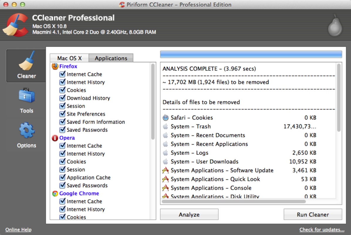 CCleaner 6.06 for Mac Screenshot 1