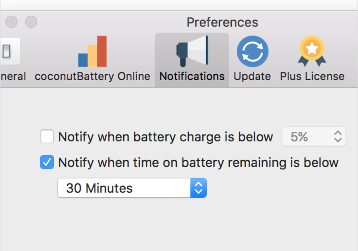 coconutBattery 3.9.11 feature