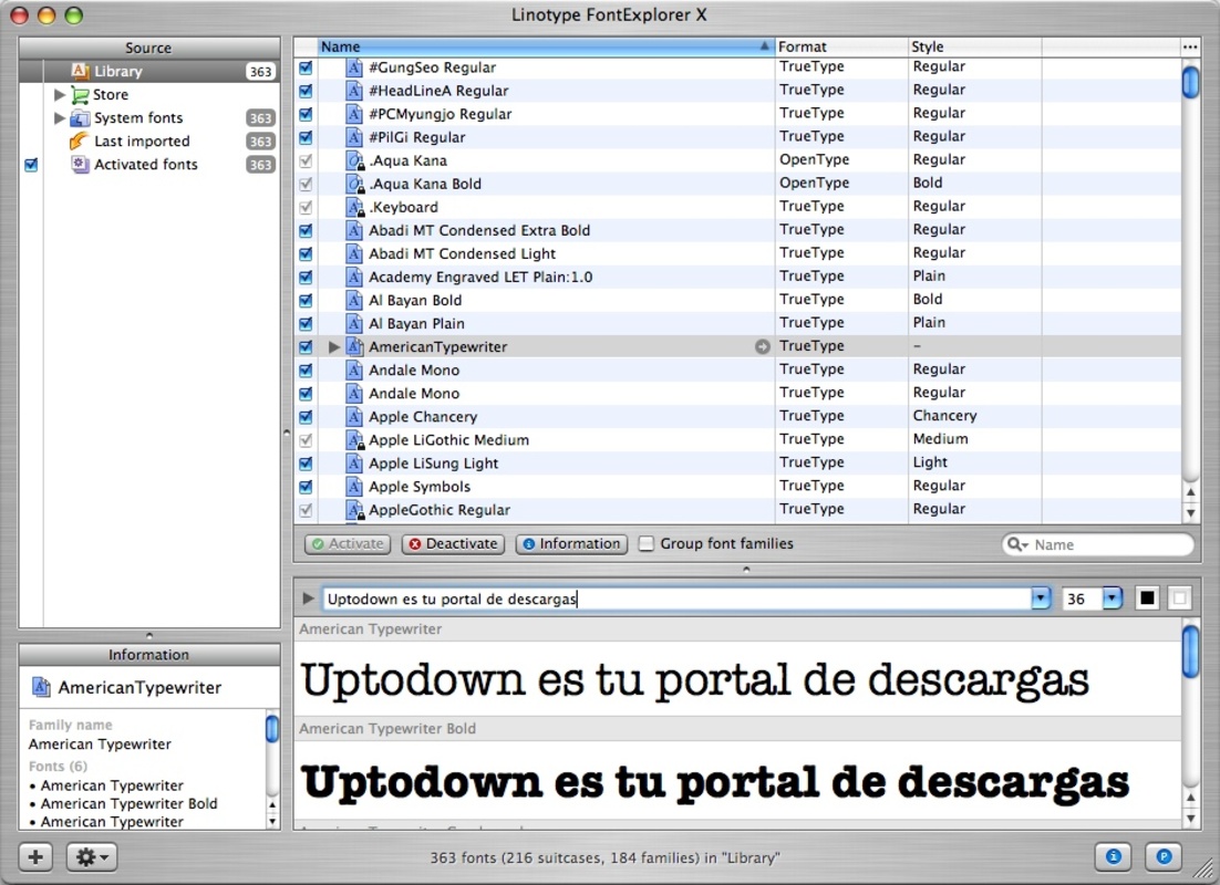 FontExplorer X 4.1 for Mac Screenshot 5