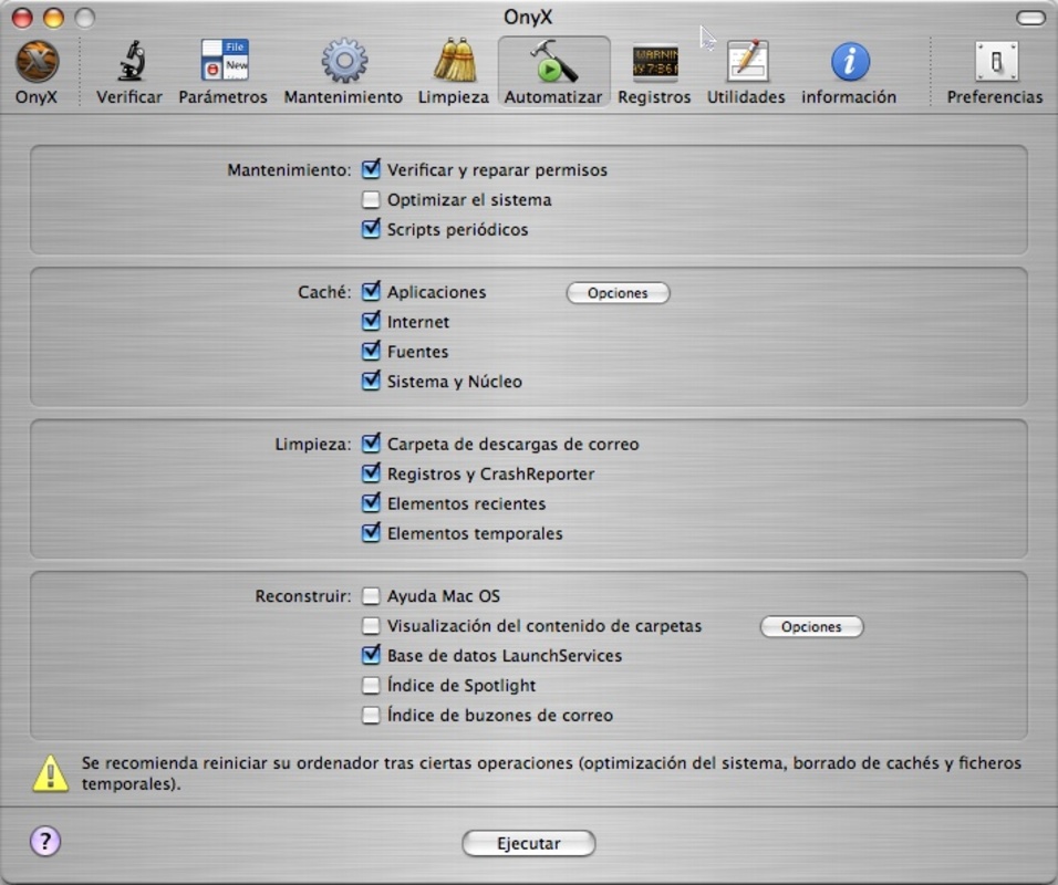 OnyX 4.3.9 for Mac Screenshot 1