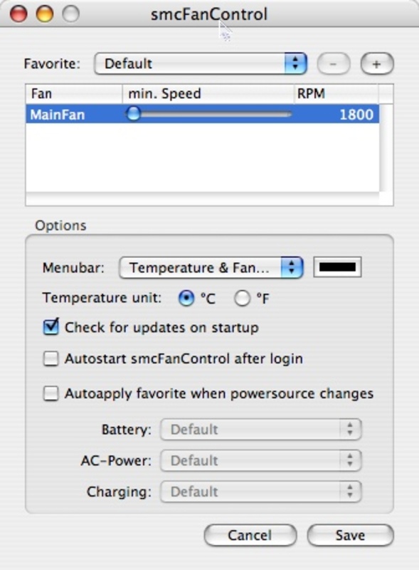 smcFanControl 2.6 for Mac Screenshot 1