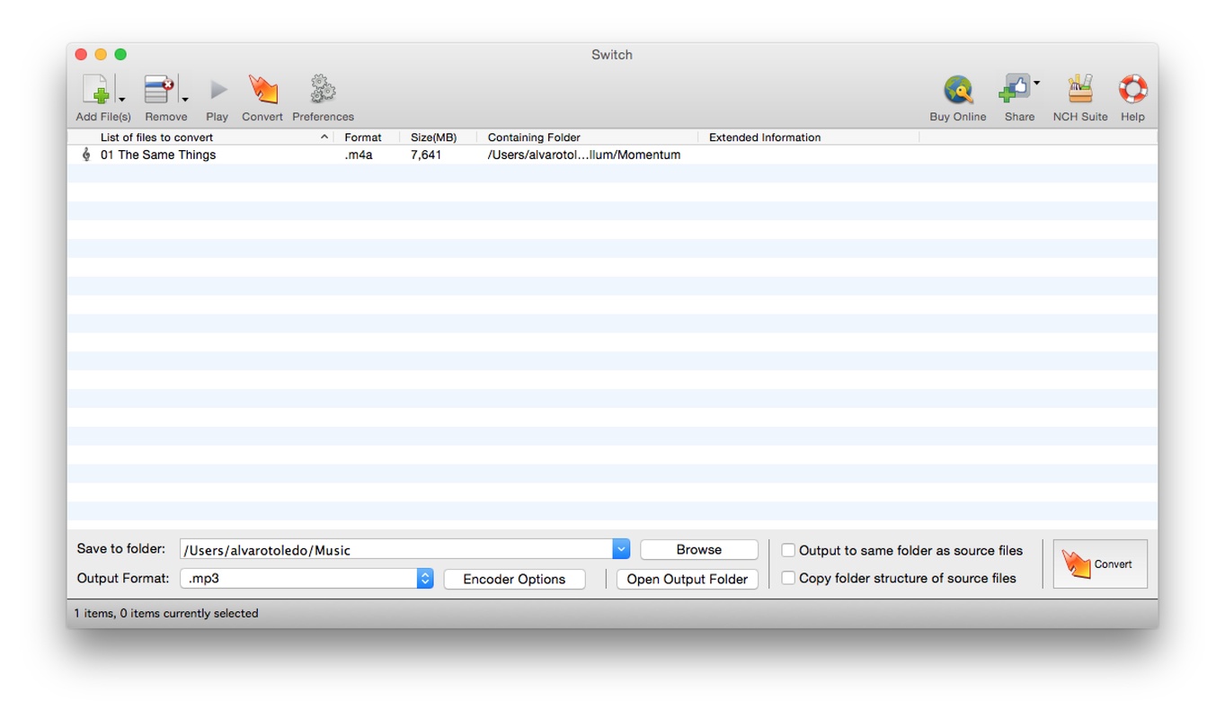 Switch Free Audio and MP3 Converter 10.00 for Mac Screenshot 1