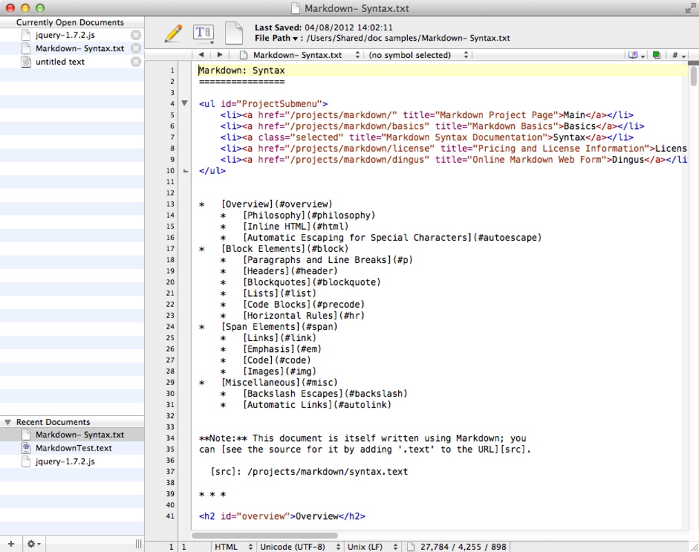 TextWrangler 5.5.2 for Mac Screenshot 4