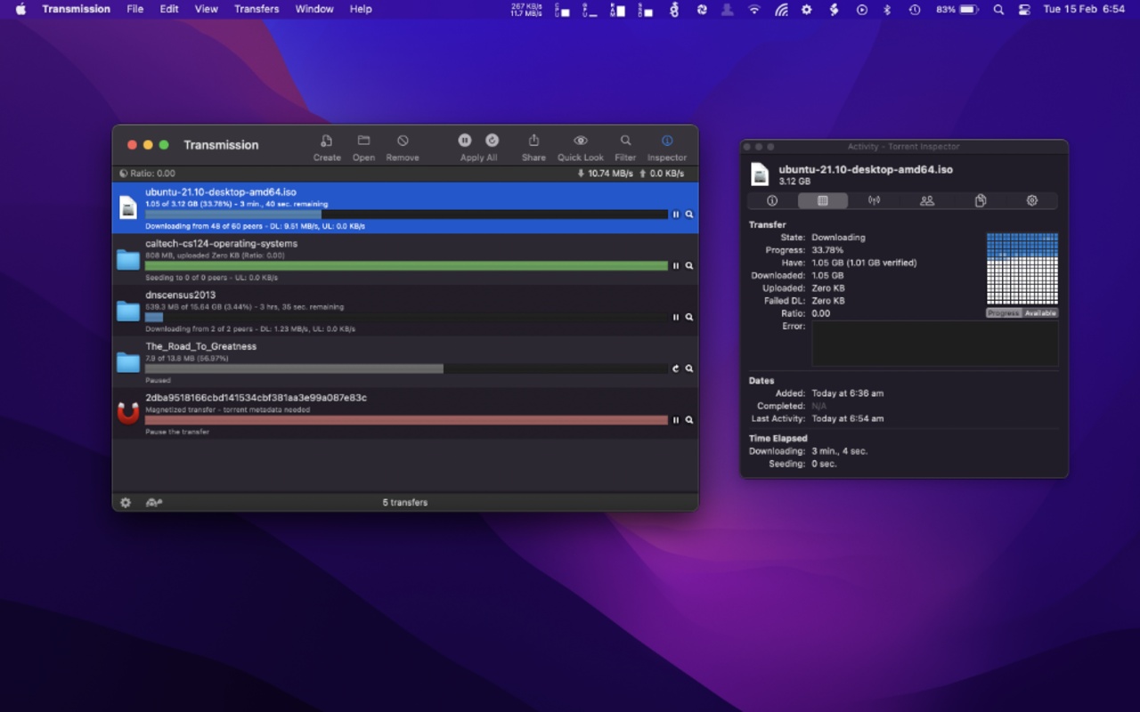 Transmission 4.0.1 for Mac Screenshot 1