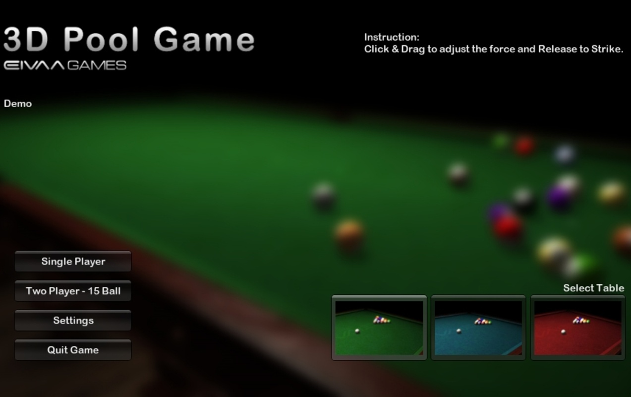 3D Pool Game feature
