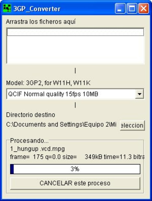 3GP Converter 0.34 for Windows Screenshot 1