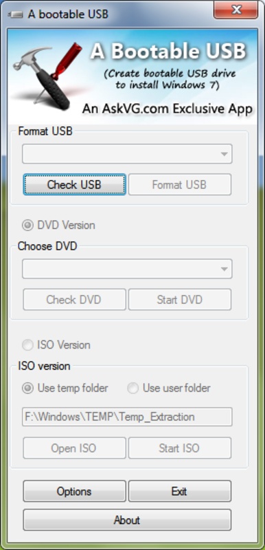 A Bootable USB feature
