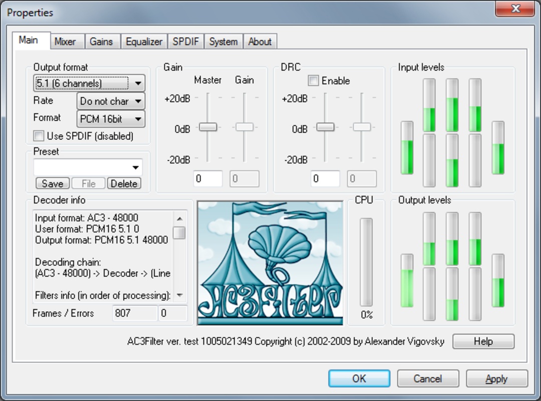 AC3Filter 2.6.0b for Windows Screenshot 2