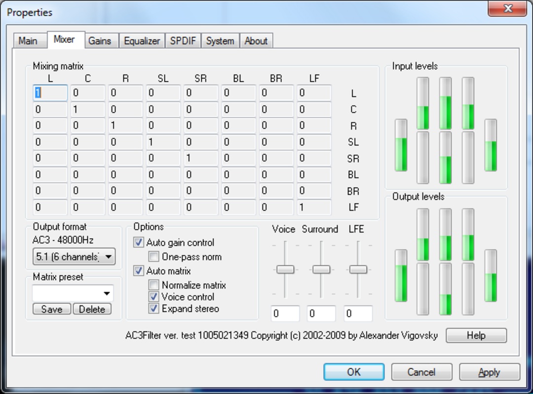 AC3Filter 2.6.0b for Windows Screenshot 3