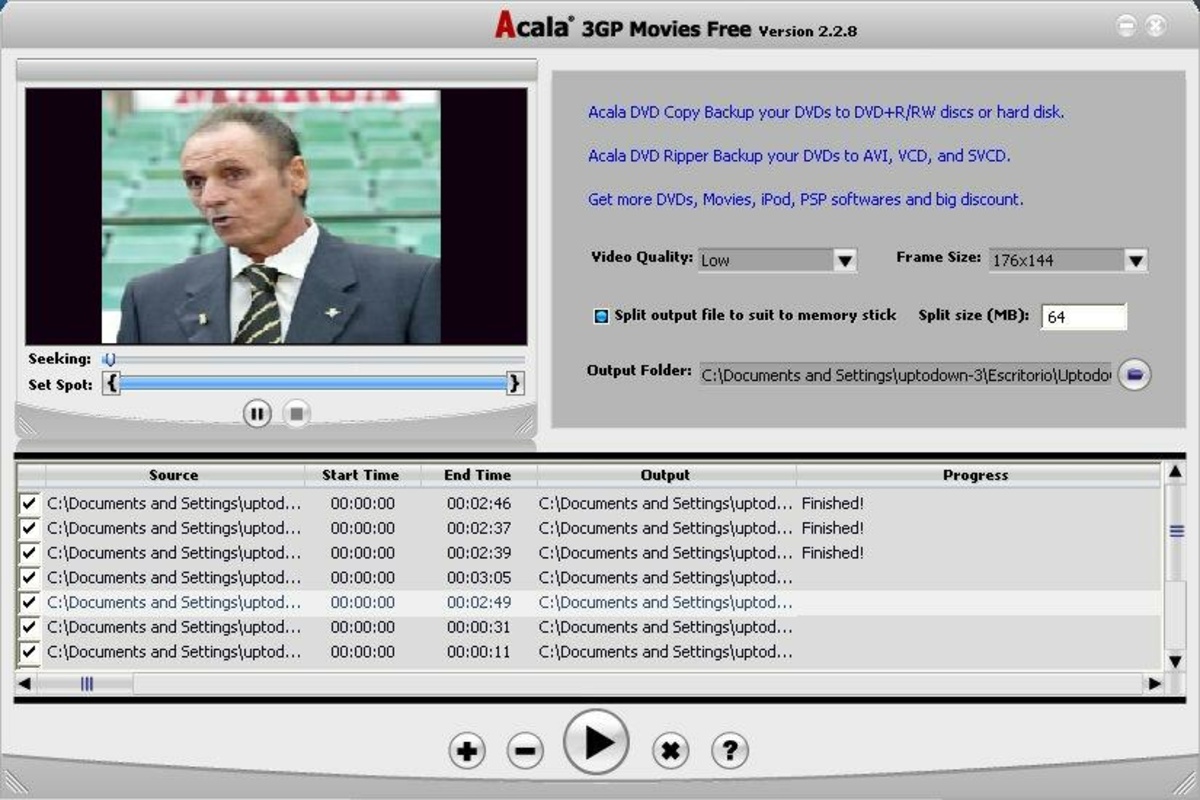 Acala 3GP Movies Free 4.2.8 for Windows Screenshot 3