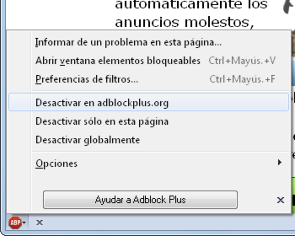 AdBlock Plus for Firefox 2.6.13 feature