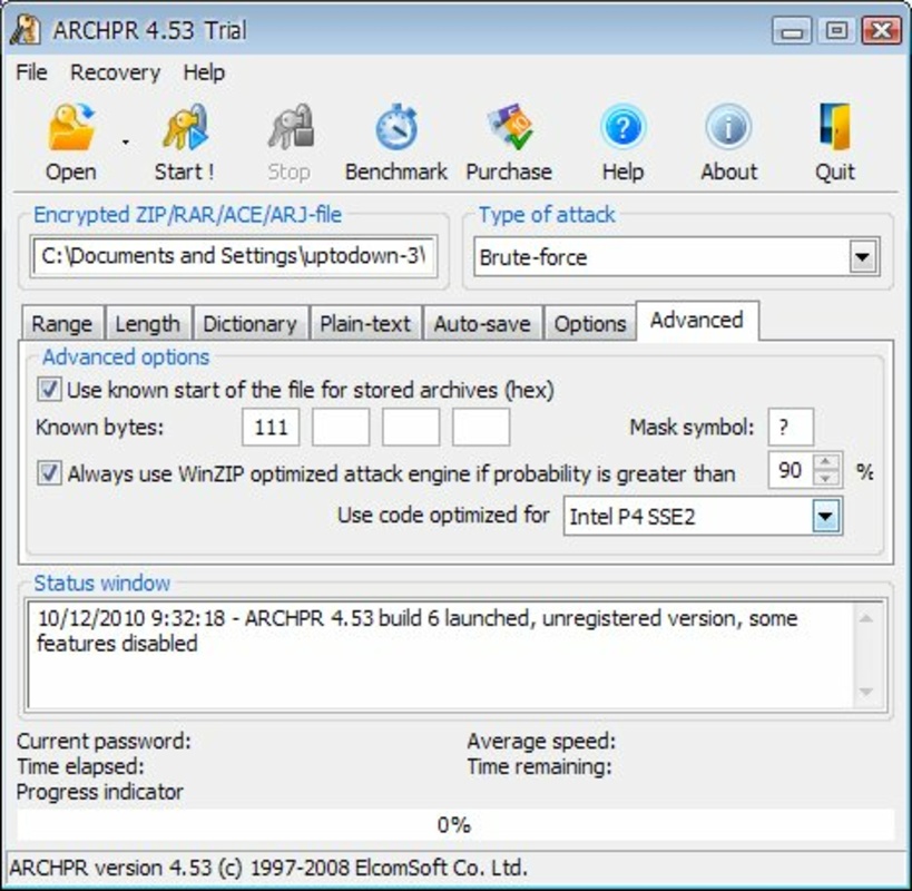 Advanced Archive Password Recovery 4.54.110 feature