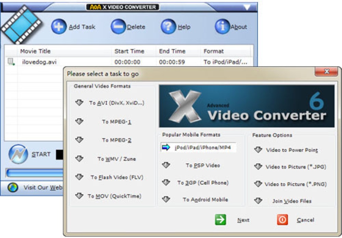 Advanced X Video Converter 6.2.0 for Windows Screenshot 1
