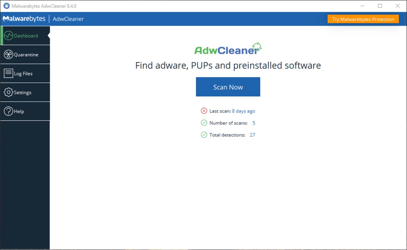 Malwarebytes AdwCleaner 8.4.0 for Windows Screenshot 1