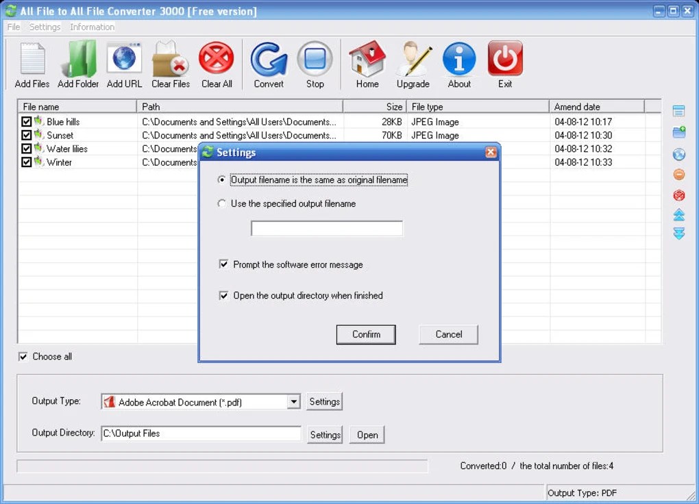 All File To All File Converter 3000 7.4 for Windows Screenshot 3