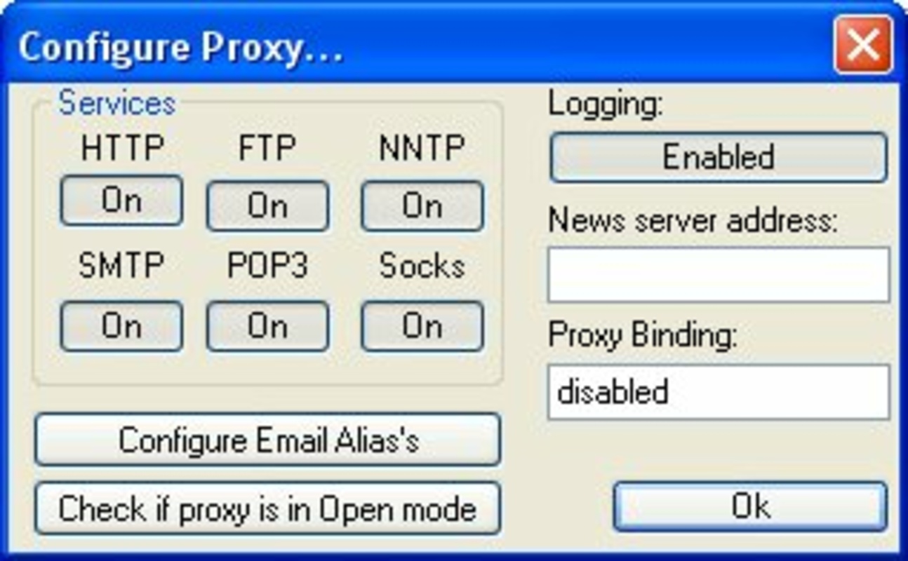 AnalogX Proxy 4.14 for Windows Screenshot 2