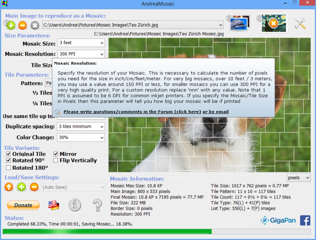 AndreaMosaic 3.52.0 for Windows Screenshot 2