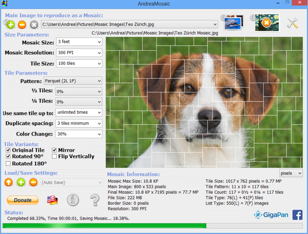 AndreaMosaic 3.52.0 for Windows Screenshot 3