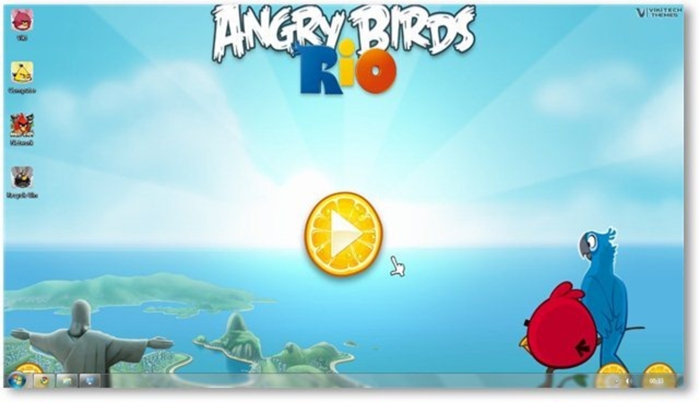 Angry Birds Windows 7 Themes feature