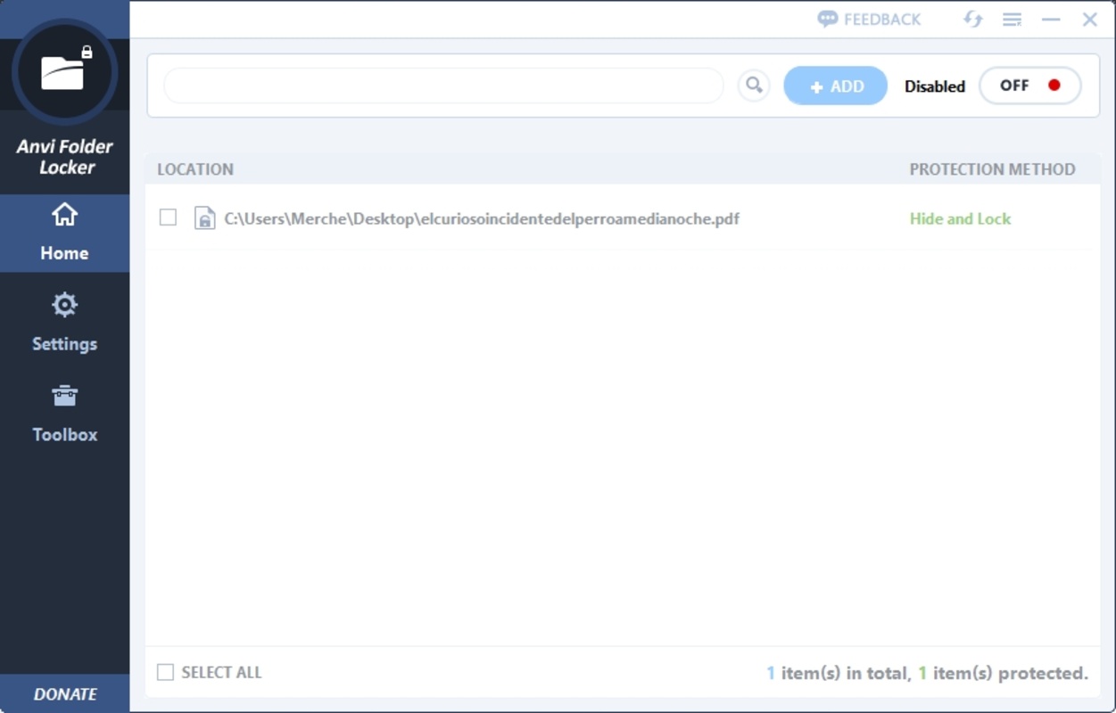 Anvi Folder Locker 1.2.1370.0 for Windows Screenshot 1