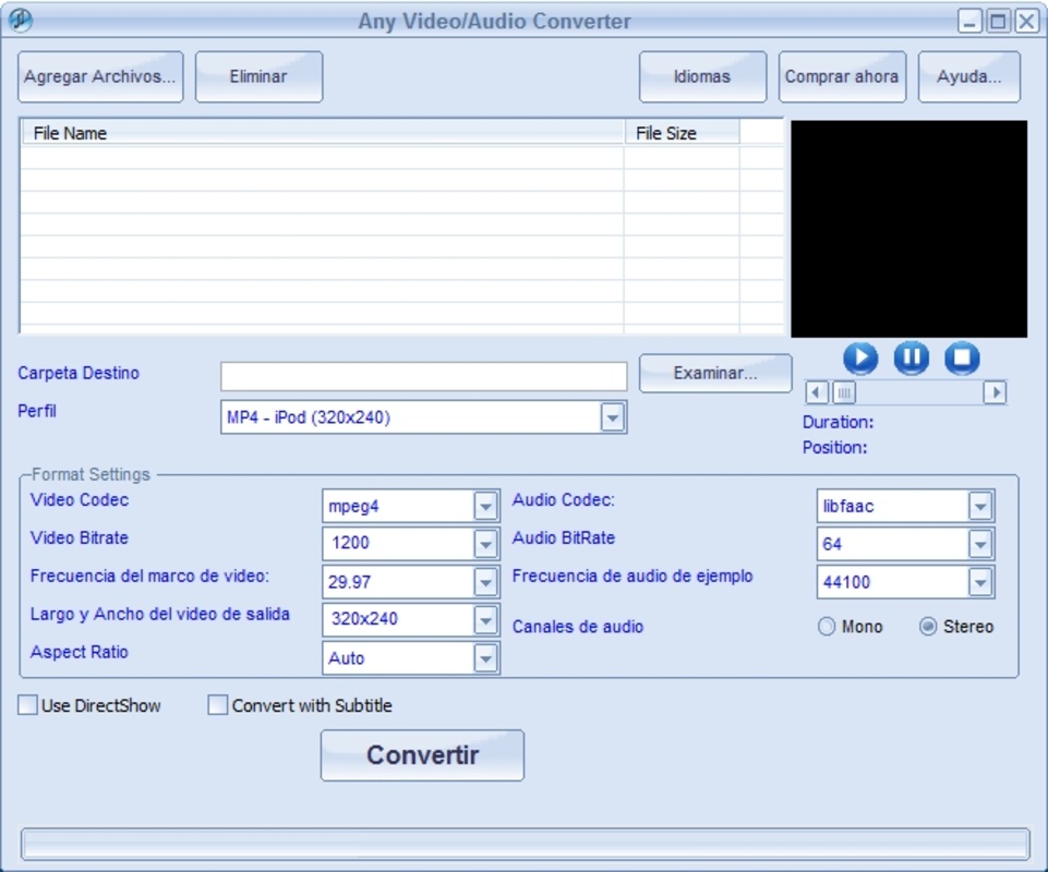 Any Video Audio Converter 8.0 for Windows Screenshot 1