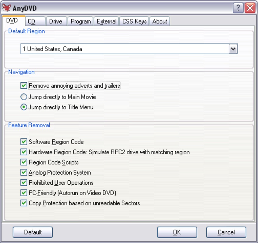 AnyDVD 8.6.1.0 for Windows Screenshot 1