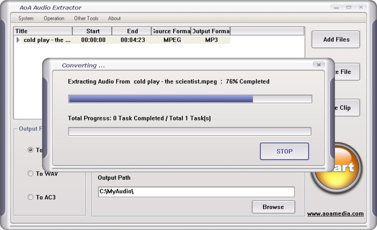 AoA Audio Extractor 2.3.6 for Windows Screenshot 3