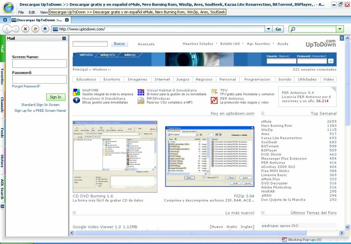 AOL 1.5.3.1 for Windows Screenshot 1