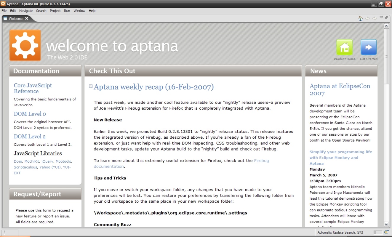 Aptana Studio 3.7.2 for Windows Screenshot 1