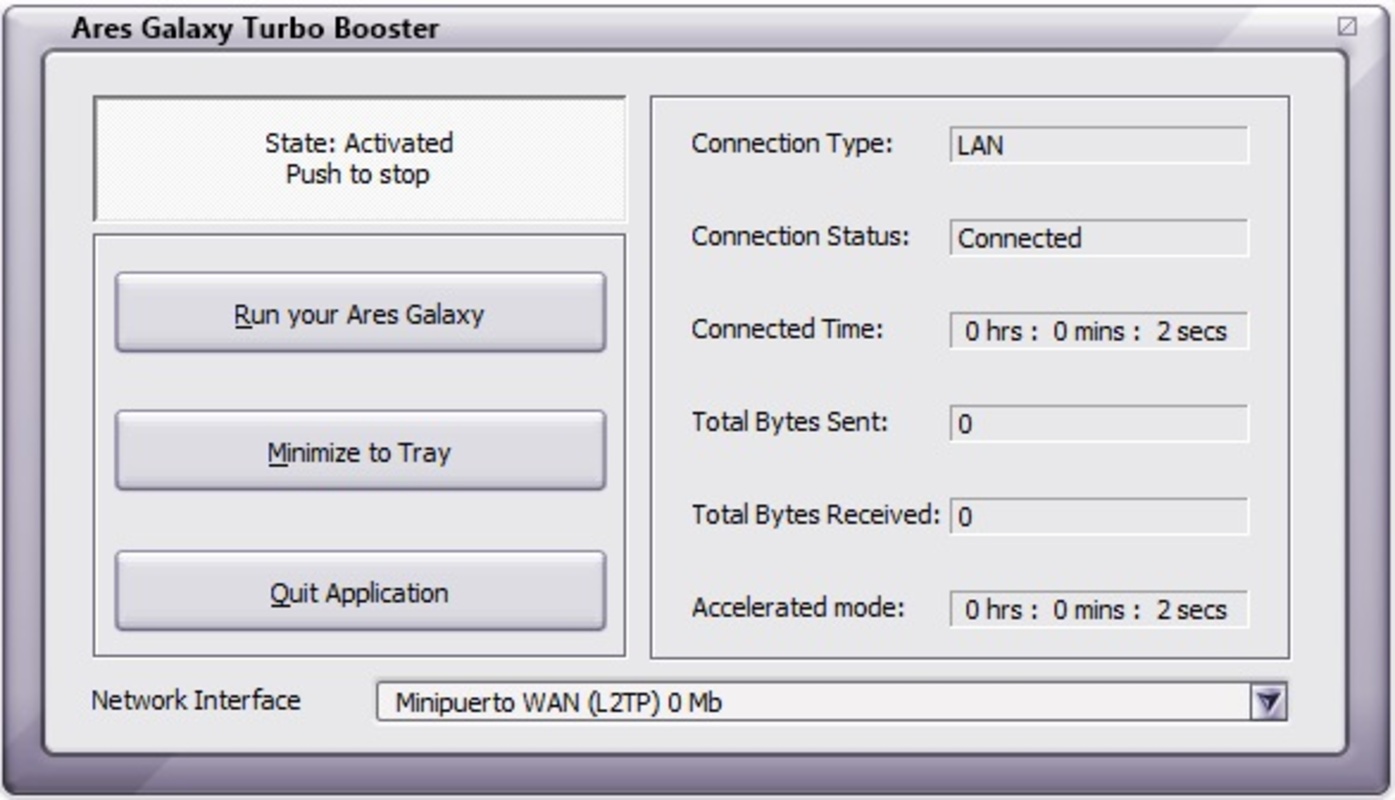 Ares Galaxy Turbo Booster 7.2.0 for Windows Screenshot 1