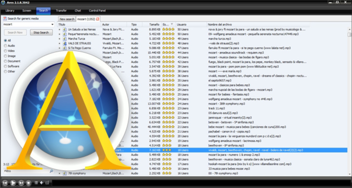 Ares 2.5.8 for Windows Screenshot 4