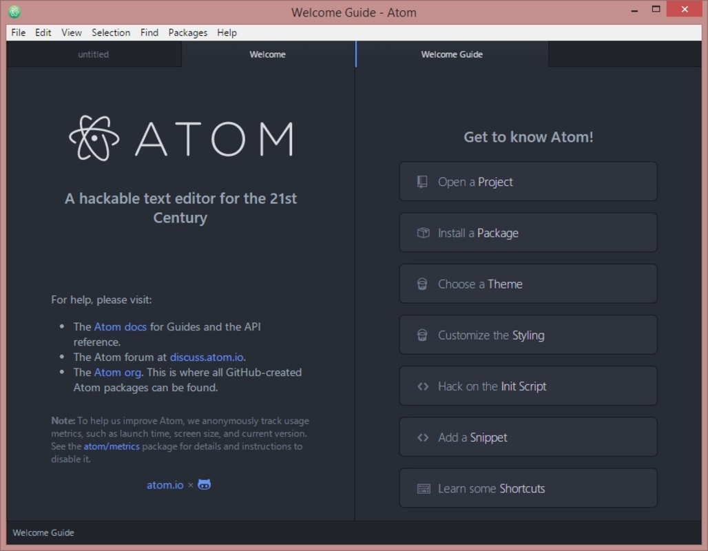 Atom 1.63.1 for Windows Screenshot 4