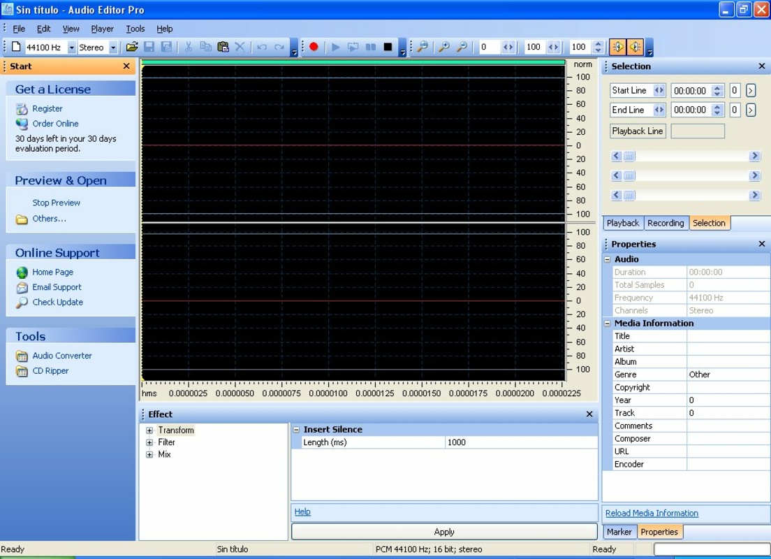 Audio Editor 2.70 for Windows Screenshot 1