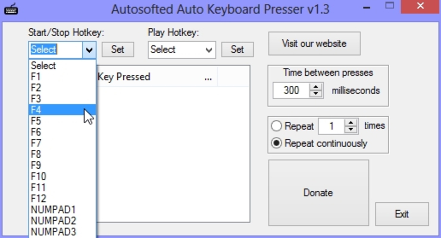 Auto Keyboard Presser 1.9 for Windows Screenshot 3